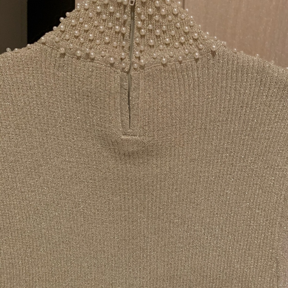 Gold lurex beaded top - Picture 4 of 5